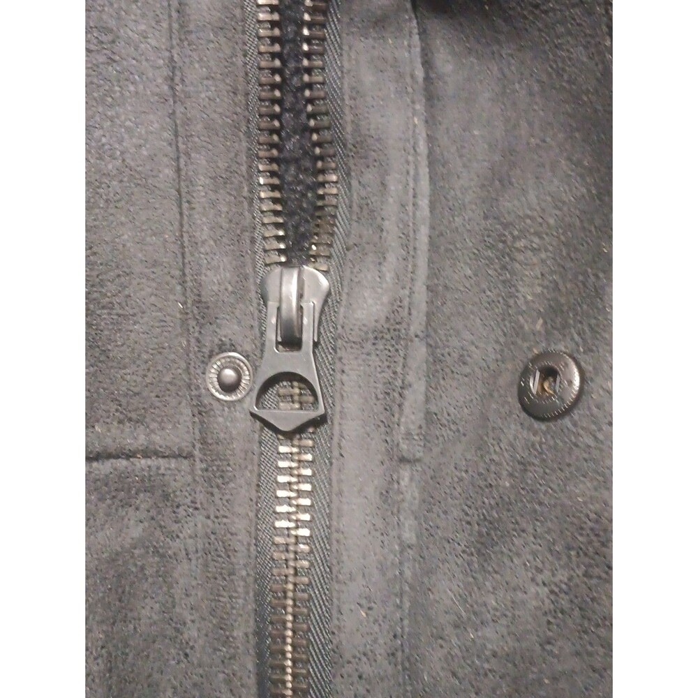 Topman Faux Suede Fleece Lined Long Coat Men's Large Gray - Picture 6 of 9
